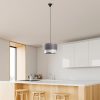 Stylish Metal Chandelier, Grey & Silver, 65 cm Height | CE Certified, E27 Socket, 30 cm Diameter Cotton Cap | Perfect for Modern Living Spaces