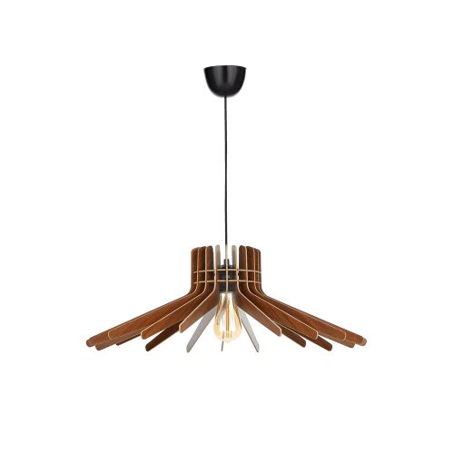 Elegant Boomerang Chandelier, Walnut MDF Body, 20 cm Height, 59 cm Diameter, Adjustable Cable, E27 Socket Max 40W | Perfect for Modern Spaces