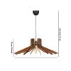 Elegant Boomerang Chandelier, Walnut MDF Body, 20 cm Height, 59 cm Diameter, Adjustable Cable, E27 Socket Max 40W | Perfect for Modern Spaces