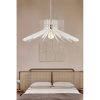 Elegant Boomerang Chandelier, White MDF Body, 20 cm Height, 59 cm Diameter, Adjustable Cable, E27 Socket Max 40W | Perfect for Modern Spaces