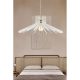 Elegant Boomerang Chandelier, White MDF Body, 20 cm Height, 59 cm Diameter, Adjustable Cable, E27 Socket Max 40W | Perfect for Modern Spaces