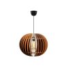 Elegant Walnut Big Sphere Chandelier, 70 cm Height, Adjustable Cable, E27 Socket, Scandinavian Design | MDF Body, Perfect for Modern Spaces