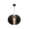 Elegant Black Big Sphere Chandelier, Adjustable Height 70 cm, MDF Body, E27 Socket Max 40W | Scandinavian Design for Modern Spaces