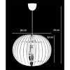 Elegant Black Big Sphere Chandelier, Adjustable Height 70 cm, MDF Body, E27 Socket Max 40W | Scandinavian Design for Modern Spaces