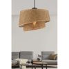 Elegant Beige Chandelier with Metal Body & Fabric Cap, 32x32 cm, Height 65 cm | CE Certified, E27 Socket, Max 60W | Perfect for Modern Home Decor