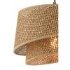 Elegant Beige Chandelier with Metal Body & Fabric Cap, 32x32 cm, Height 65 cm | CE Certified, E27 Socket, Max 60W | Perfect for Modern Home Decor