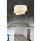 Elegant Cream Chandelier with Metal Body, Fabric Cap (32x32 cm, Height: 20 cm), Total Height: 65 cm, E27 Socket, CE Certified | Perfect for Modern Decor