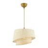 Elegant Cream Chandelier with Metal Body, Fabric Cap (32x32 cm, Height: 20 cm), Total Height: 65 cm, E27 Socket, CE Certified | Perfect for Modern Decor