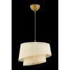 Elegant Cream Chandelier with Metal Body, Fabric Cap (32x32 cm, Height: 20 cm), Total Height: 65 cm, E27 Socket, CE Certified | Perfect for Modern Decor