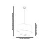 Elegant Cream Chandelier with Metal Body, Fabric Cap (32x32 cm, Height: 20 cm), Total Height: 65 cm, E27 Socket, CE Certified | Perfect for Modern Decor