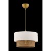 Elegant Metal Chandelier with Cotton Cap, Beige & White, 65 cm Total Height | CE Certified, E27 Socket, Perfect for Modern Home Décor & Lighting