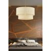 Elegant Cream Chandelier, Metal Body, 30x30 cm Cotton Cap, 65 cm Total Height, E27 Socket (Max 60W) | CE Certified | Perfect for Modern Spaces