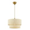 Elegant Cream Chandelier, Metal Body, 30x30 cm Cotton Cap, 65 cm Total Height, E27 Socket (Max 60W) | CE Certified | Perfect for Modern Spaces