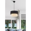 Elegant Metal Chandelier with Cotton Cap, Cream & Black, 65 cm Height | CE Certified, E27 Socket, Perfect for Modern Living Spaces & Dining Areas