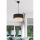 Elegant Metal Chandelier with Cotton Cap, Cream & Black, 65 cm Height | CE Certified, E27 Socket, Perfect for Modern Living Spaces & Dining Areas