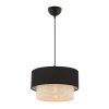 Elegant Metal Chandelier with Cotton Cap, Cream & Black, 65 cm Height | CE Certified, E27 Socket, Perfect for Modern Living Spaces & Dining Areas