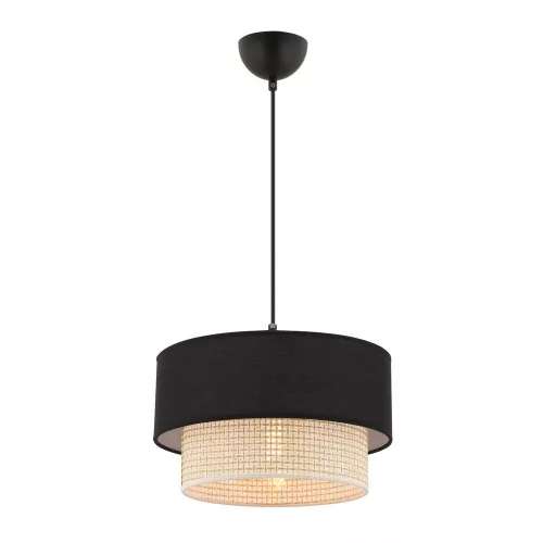 Opviq, 390FLH2504, Elegant metal chandelier with cotton cap, cream and black, height 65 cm | CE certified E27 socket, perfect for modern living spaces and dining rooms
