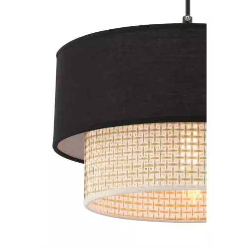 Opviq, 390FLH2504, Elegant metal chandelier with cotton cap, cream and black, height 65 cm | CE certified E27 socket, perfect for modern living spaces and dining rooms