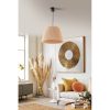 Elegant Cream Chandelier with Metal Body & Jute Cap, 65 cm Height | Adjustable Cable, E27 Socket (Max 40W) | CE Certified, Perfect for Modern Spaces