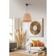 Elegant Cream Chandelier with Metal Body & Jute Cap, 65 cm Height | Adjustable Cable, E27 Socket (Max 40W) | CE Certified, Perfect for Modern Spaces