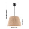 Elegant Cream Chandelier with Metal Body & Jute Cap, 65 cm Height | Adjustable Cable, E27 Socket (Max 40W) | CE Certified, Perfect for Modern Spaces