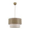 Elegant Metal Chandelier with Adjustable Cable, Beige & Cream Cotton Cap (30x30 cm, 20 cm Height) | CE Certified, E27 Socket, Max 40W | Stylish Lighting for Home Decor