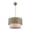 Elegant Metal Chandelier with Adjustable Cable, Beige & Cream Cotton Cap (30x30 cm, 20 cm Height) | CE Certified, E27 Socket, Max 40W | Stylish Lighting for Home Decor