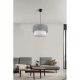 Elegant Metal Chandelier with Cotton Cap, Grey & White, 30 x 30 cm | Adjustable Height 70 cm | CE Certified, E27 Socket, Max 40W | Modern Lighting Solution