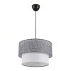 Elegant Metal Chandelier with Cotton Cap, Grey & White, 30 x 30 cm | Adjustable Height 70 cm | CE Certified, E27 Socket, Max 40W | Modern Lighting Solution