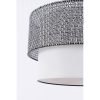 Elegant Metal Chandelier with Cotton Cap, Grey & White, 30 x 30 cm | Adjustable Height 70 cm | CE Certified, E27 Socket, Max 40W | Modern Lighting Solution