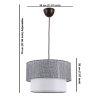 Elegant Metal Chandelier with Cotton Cap, Grey & White, 30 x 30 cm | Adjustable Height 70 cm | CE Certified, E27 Socket, Max 40W | Modern Lighting Solution
