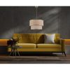 Elegant Ecru & Brown Chandelier, Metal Body, Adjustable 70 cm Height, 30x30 cm Cotton Cap, E27 Socket Max 40W | CE Certified | Perfect for Modern Spaces