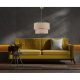 Elegant Ecru & Brown Chandelier, Metal Body, Adjustable 70 cm Height, 30x30 cm Cotton Cap, E27 Socket Max 40W | CE Certified | Perfect for Modern Spaces
