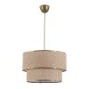 Elegant Ecru & Brown Chandelier, Metal Body, Adjustable 70 cm Height, 30x30 cm Cotton Cap, E27 Socket Max 40W | CE Certified | Perfect for Modern Spaces
