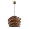 Scandinavian Chandelier with Wooden Body, Antiquation Finish, 65 cm Height, E27 Socket, Imitation Bamboo Cap (32x32 cm) | CE Certified, Elegant Lighting