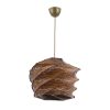 Scandinavian Chandelier with Wooden Body, Antiquation Finish, 65 cm Height, E27 Socket, Imitation Bamboo Cap (32x32 cm) | CE Certified, Elegant Lighting