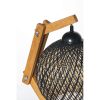 Handmade Rustic Table Lamp, Pine Wood Body & Jute Chandelier, 50 cm Height, Ecru/Brown/Black, Adjustable Cable, CE Certified, Perfect for Scandinavian Decor