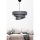 Scandinavian Chandelier with Cotton Cap, Anthracite & Silver, 72 cm Height | CE Certified, E27 Socket, Max 40W | Perfect for Country & Modern Decor