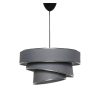 Scandinavian Chandelier with Cotton Cap, Anthracite & Silver, 72 cm Height | CE Certified, E27 Socket, Max 40W | Perfect for Country & Modern Decor
