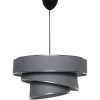 Scandinavian Chandelier with Cotton Cap, Anthracite & Silver, 72 cm Height | CE Certified, E27 Socket, Max 40W | Perfect for Country & Modern Decor