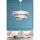 Elegant Chandelier with Cotton Cap (40x40 cm), Beige & Silver | 72 cm Height, CE Certified, E27 Max 40W | Perfect for Scandinavian & Country Decor