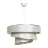 Elegant Chandelier with Cotton Cap (40x40 cm), Beige & Silver | 72 cm Height, CE Certified, E27 Max 40W | Perfect for Scandinavian & Country Decor