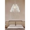 Elegant Cloudy Chandelier, White MDF Body, 31 cm Height, 37 cm Diameter, Adjustable Cable, E27 Socket, Max 40W | Perfect for Modern Home Décor