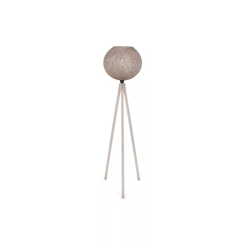 Opviq, 390FLH1134, Elegant cream floor lamp, handmade jute cap, 145 cm high, MDF housing, CE certification, perfect for bohemian and scandinavian decor | Max 40W E27 socket