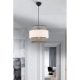Stylish Metal Chandelier, Grey & White, 65 cm Height | CE Certified, E27 Socket (Max 60W) | Elegant Fabric Cap (30x30 cm) for Modern Spaces
