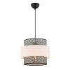 Stylish Metal Chandelier, Grey & White, 65 cm Height | CE Certified, E27 Socket (Max 60W) | Elegant Fabric Cap (30x30 cm) for Modern Spaces