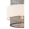 Stylish Metal Chandelier, Grey & White, 65 cm Height | CE Certified, E27 Socket (Max 60W) | Elegant Fabric Cap (30x30 cm) for Modern Spaces