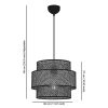 Stylish Metal Chandelier, Grey & White, 65 cm Height | CE Certified, E27 Socket (Max 60W) | Elegant Fabric Cap (30x30 cm) for Modern Spaces