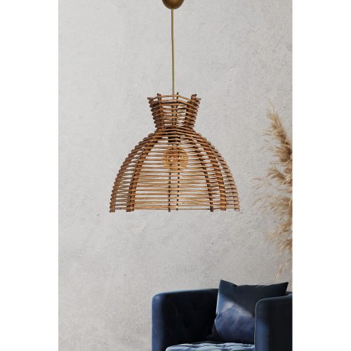 Elegant Wooden Chandelier with Imitation Bamboo Cap, Antiquation Finish, 86 cm Height, CE Certified, E27 Socket, Perfect for Stylish Home Décor