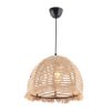 Elegant Cream Chandelier with Metal Body & Jute Cap, 65 cm Height | Adjustable Cable, E27 Socket (Max 40W) | CE Certified, Perfect for Modern Spaces